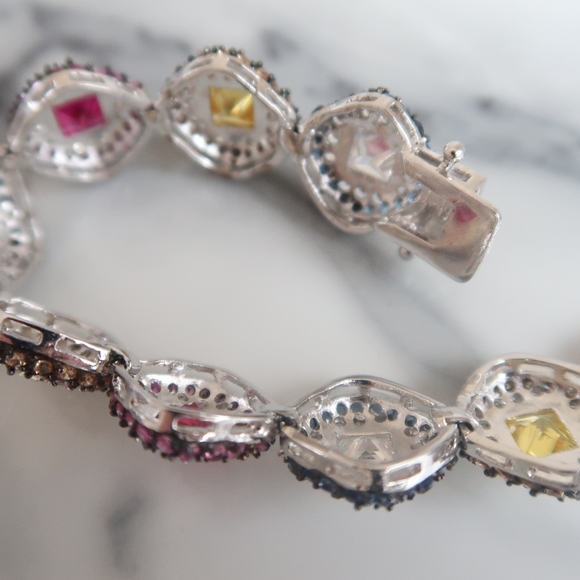 Sterling silver multi color bracelet - Picture 2 of 3